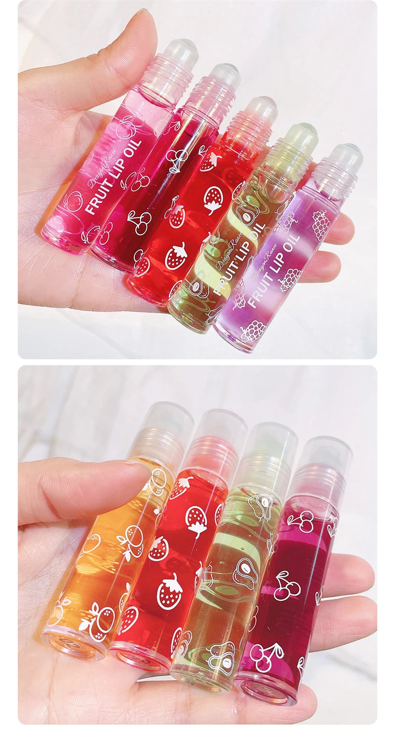 Fresh Fruit Roll-on Lip Balm Lip Makeup Primer Moisturizing Clear Transparent Lipoil Long Lasting Hydrating Lip Gloss Cosmetics