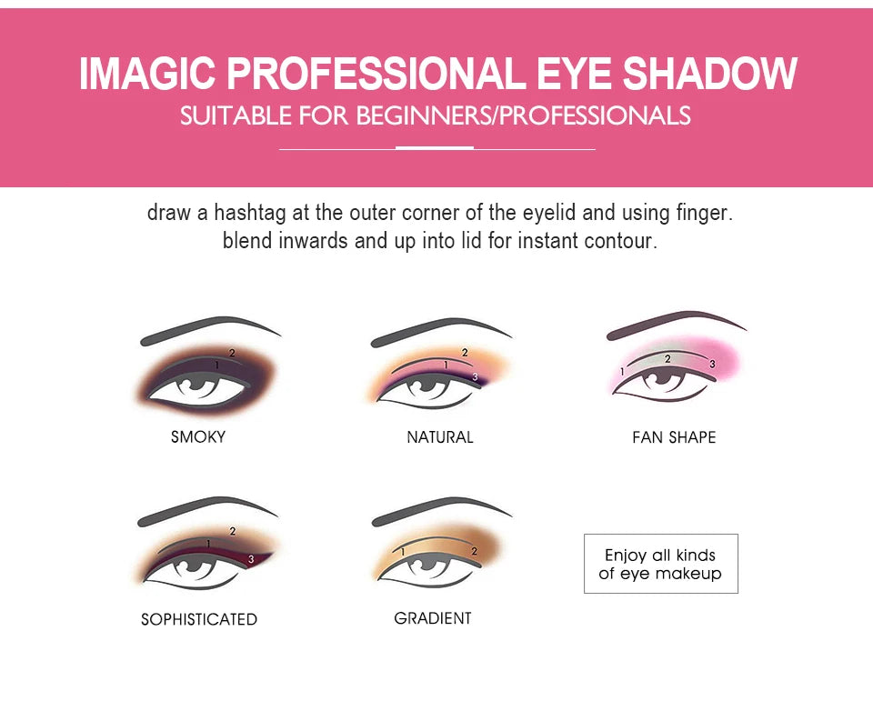 IMAGIC New Arrival Glitter Eyeshadow Metallic Loose Powder Waterproof Shimmer Pigments Colors Eye Shadow Makeup Cosmetics