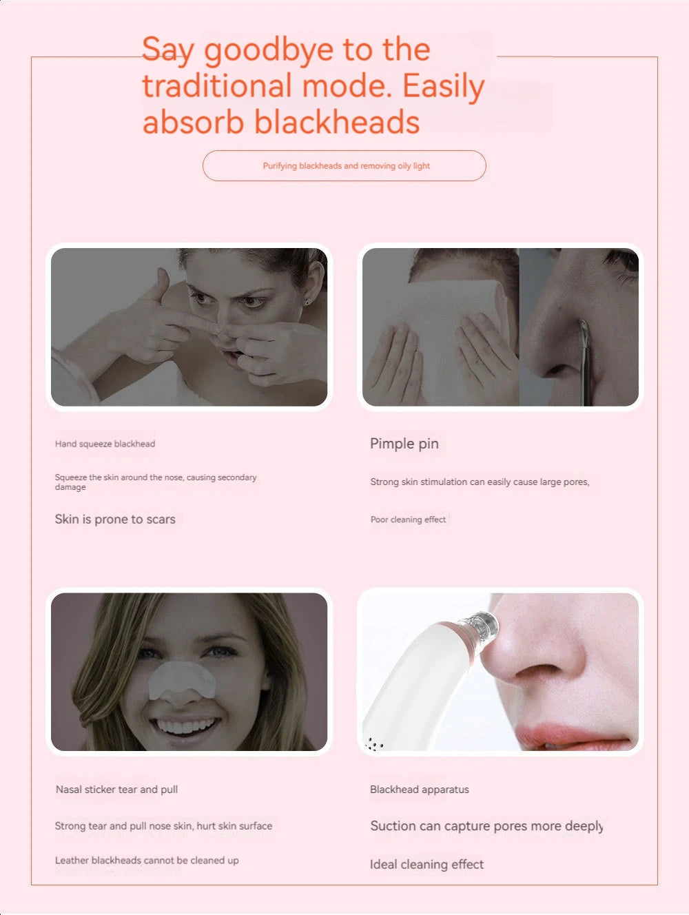 Electric Blackhead Remover Facial Cleanser Pore Cleanser Home Electric Beauty Meter Handheld Blackhead & Acne Remover
