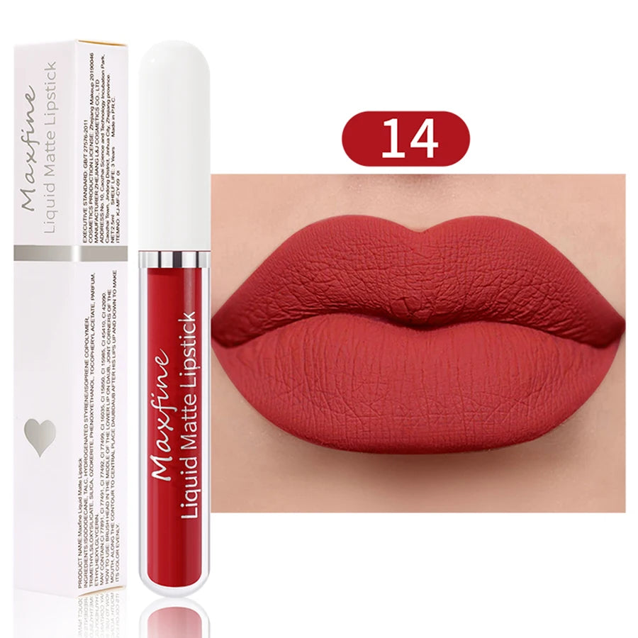 Matte Lipstick Long-Lasting Liquid Lipstick High Pigment Waterproof Velvet Lip Glaze Moisturizing Portable And Non Stick Cup
