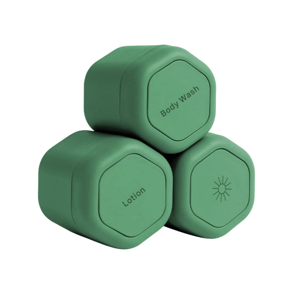 3 Pcs Travel Containers Haircare Set Magnetic Travel Capsules For Shampoo, Conditioner, Hair Styling Product Travel Tools