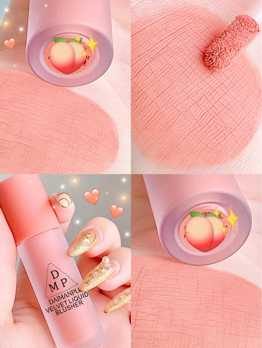 Peach Cream Blush Eyeshadow Smooth Make Up Liquid Eye Face Pink Blusher Tint Face Contour Brightens Makeup for Women