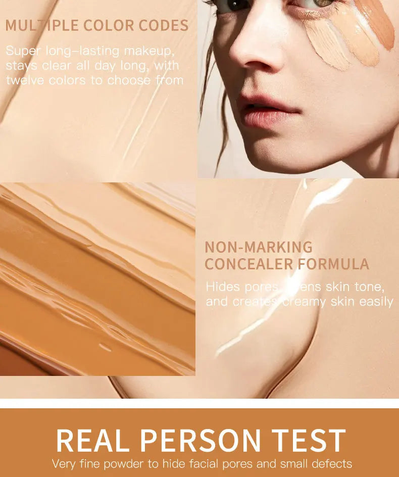Liquid Foundation Long-lasting Waterproof Oil Control Moisture Long-lasting Concealer High Coverage Female Facial Cosmetics