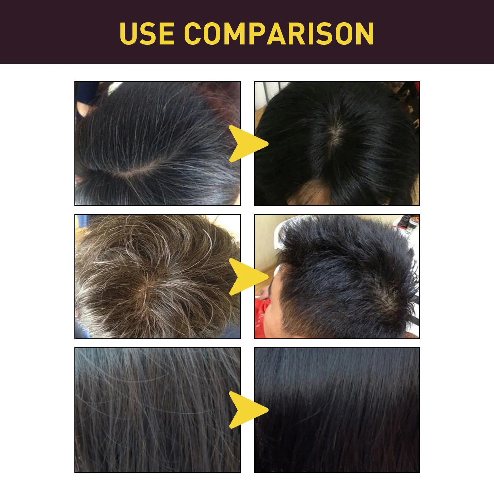 Eelhoe Black Hair Dye Shampoo Polygonum Multiflorum Moisturizing Hair 3 In 1 Cleaning Repair Softening Haircare Products
