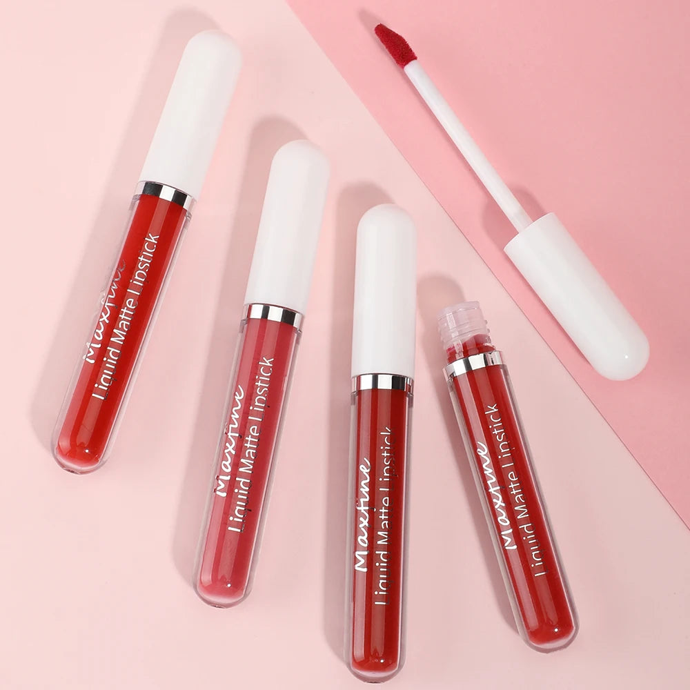 Matte Lipstick Long-Lasting Liquid Lipstick High Pigment Waterproof Velvet Lip Glaze Moisturizing Portable And Non Stick Cup