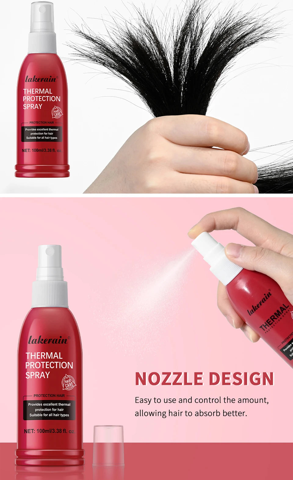 New Heat Protectant Spray Thermal and UV Protection Serum for Damage Hair Moisturizing Treatment Repair Conditioner 100ml