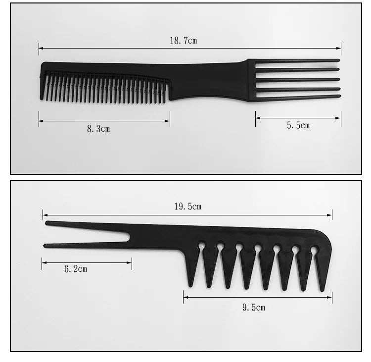 Multifunction 10pcs Barber Hairdressing Combs Hair Detangler Comb Anti-static Haircare Hairstyling Set Stylist Accessories Tools