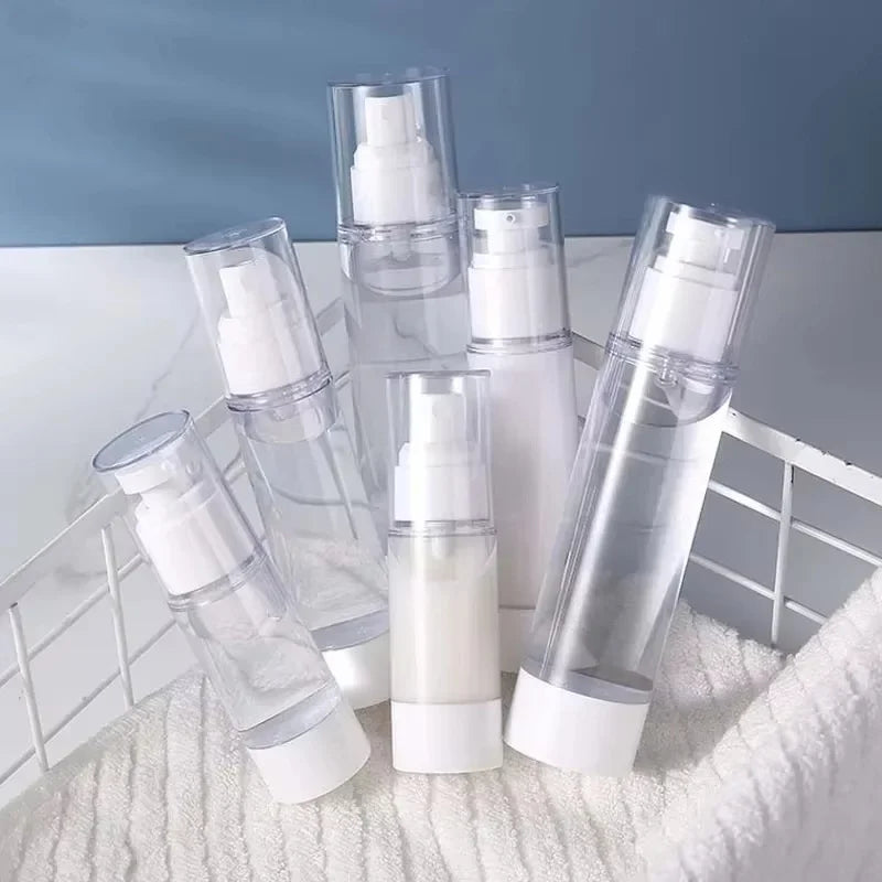 15-100ML Portable Vacuum Press Type Spray Bottle Refillable Makeup Cosmetics for Cream Gel Moisturizers Liquid Lotion Bottles