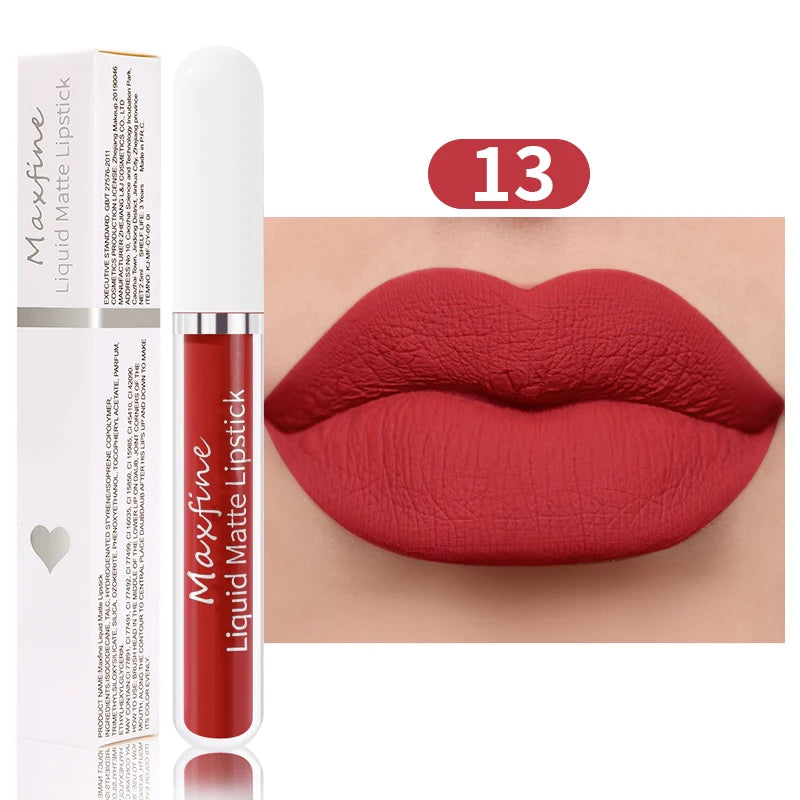 Matte Lipstick Long-Lasting Liquid Lipstick High Pigment Waterproof Velvet Lip Glaze Moisturizing Portable And Non Stick Cup