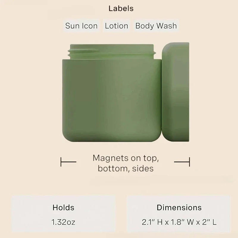 3 Pcs Travel Containers Haircare Set Magnetic Travel Capsules For Shampoo, Conditioner, Hair Styling Product Travel Tools