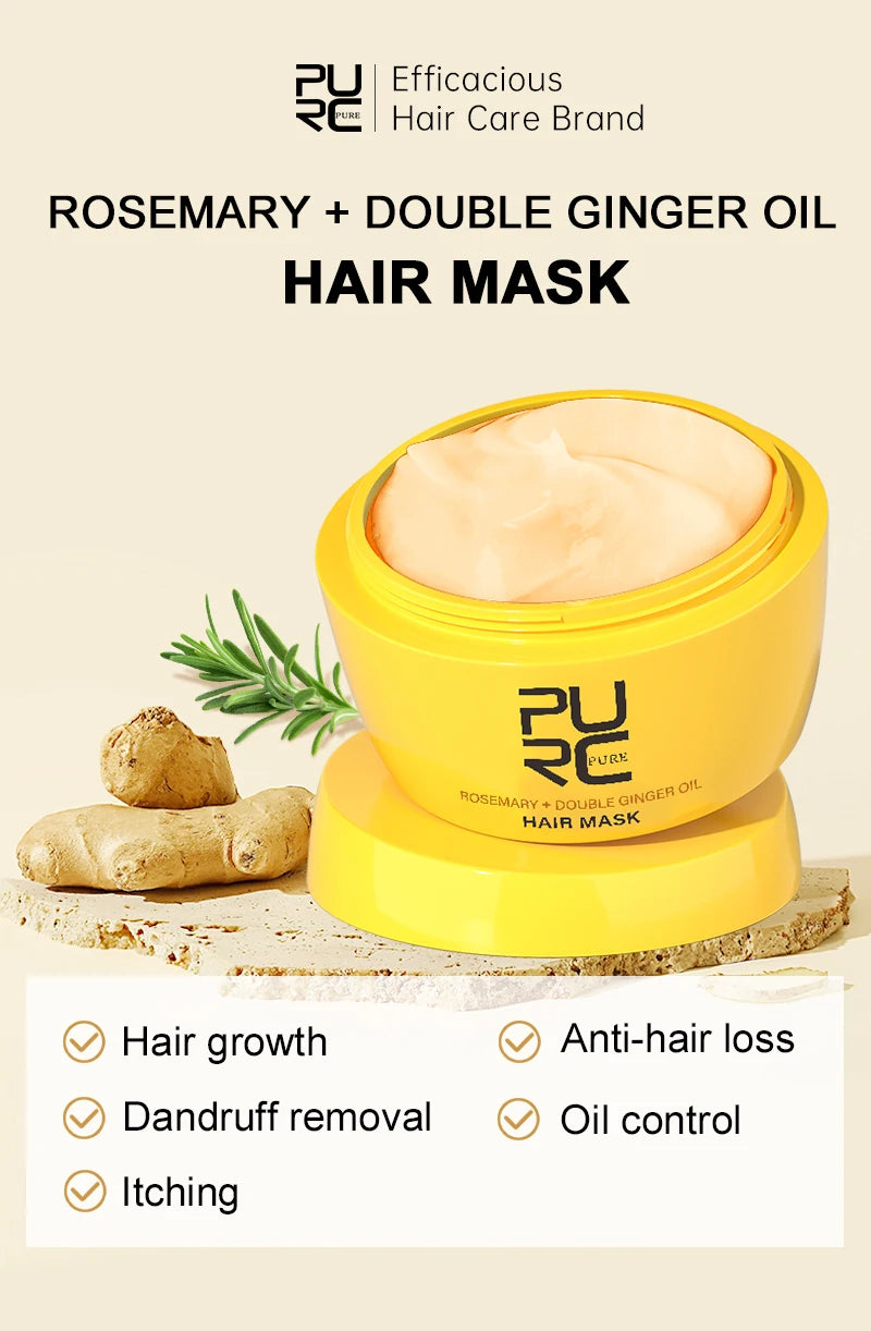 PURC Nourishing Hair Mask with Rosemary Oil & Ginger - Revitalize and Strengthen Your Hair