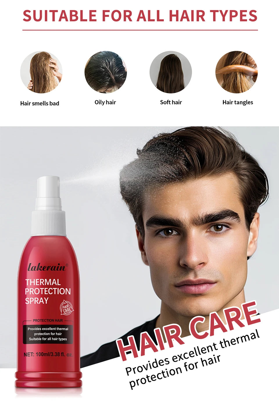 New Heat Protectant Spray Thermal and UV Protection Serum for Damage Hair Moisturizing Treatment Repair Conditioner 100ml