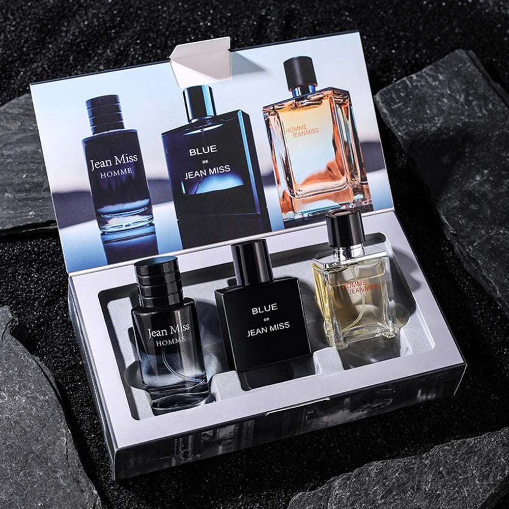 Long Lasting Woody Floral Perfume Gift Set for Men, Fascination Man Eau de Cologne Fragrance, Original, 90 ml, 3 Pieces
