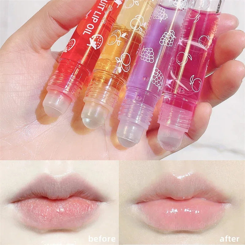 Fresh Fruit Roll-on Lip Balm Lip Makeup Primer Moisturizing Clear Transparent Lipoil Long Lasting Hydrating Lip Gloss Cosmetics