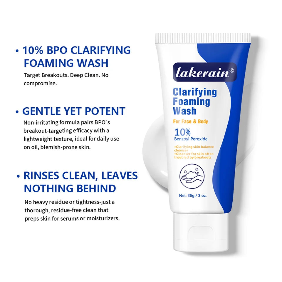 Acne Foaming Wash Deep Cleaning Unclogs Pores Prevents Breakouts for Face & Body Moisturizers Reduces Redness Skin Care