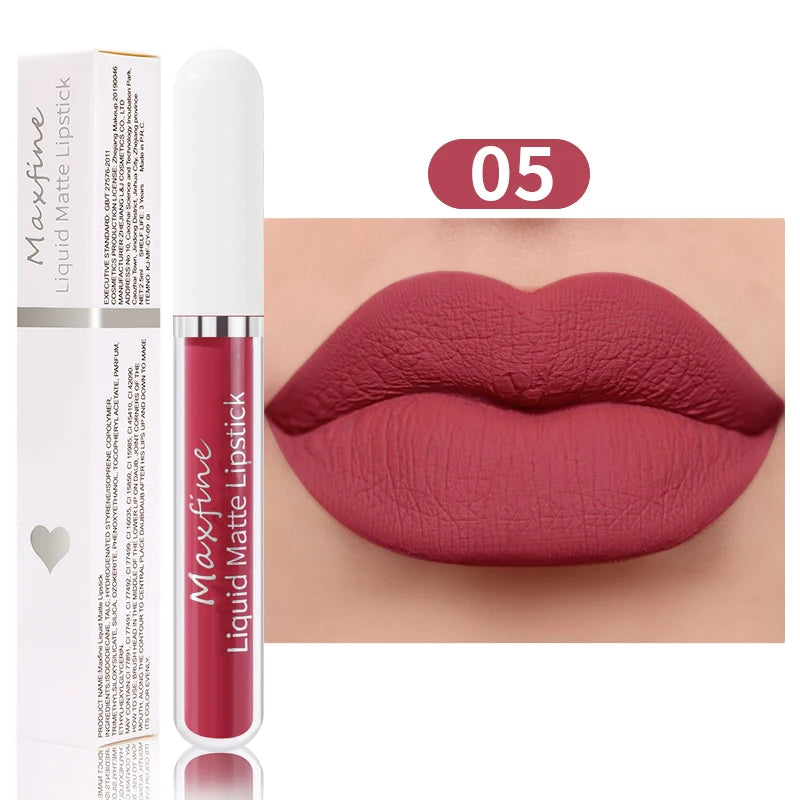 Matte Lipstick Long-Lasting Liquid Lipstick High Pigment Waterproof Velvet Lip Glaze Moisturizing Portable And Non Stick Cup