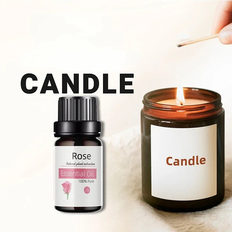 10ML Scented Candle Essential Oil Tea Tree Rose Lavender Frankincense Sandalwood Essential Fragrance Oil for Candle Making