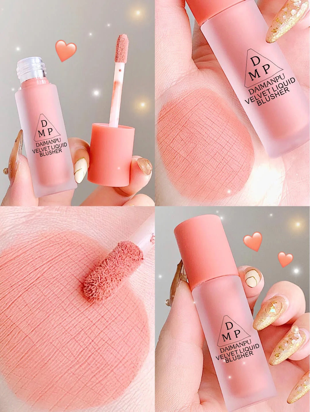 Peach Cream Blush Eyeshadow Smooth Make Up Liquid Eye Face Pink Blusher Tint Face Contour Brightens Makeup for Women