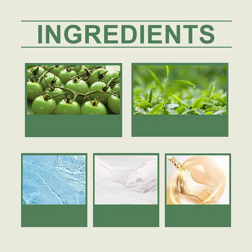 Green Tomato Clay Mask,Fully Green Tomato Clay Mask Cleanser, Green Tea Exfoliating Gel Cleanser Nourishing Cleanser Facial Care