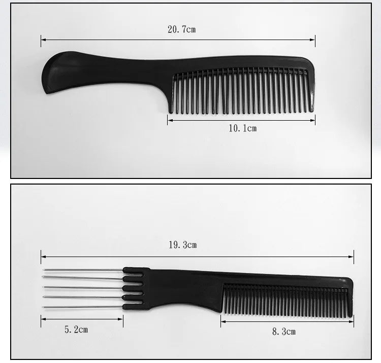 Multifunction 10pcs Barber Hairdressing Combs Hair Detangler Comb Anti-static Haircare Hairstyling Set Stylist Accessories Tools