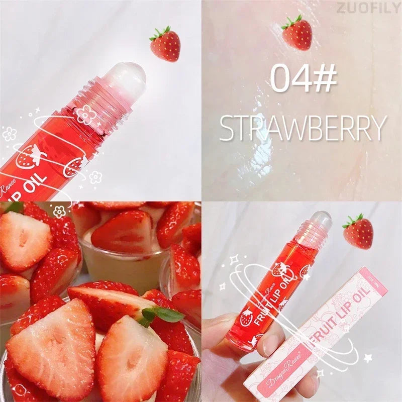 Fresh Fruit Roll-on Lip Balm Lip Makeup Primer Moisturizing Clear Transparent Lipoil Long Lasting Hydrating Lip Gloss Cosmetics
