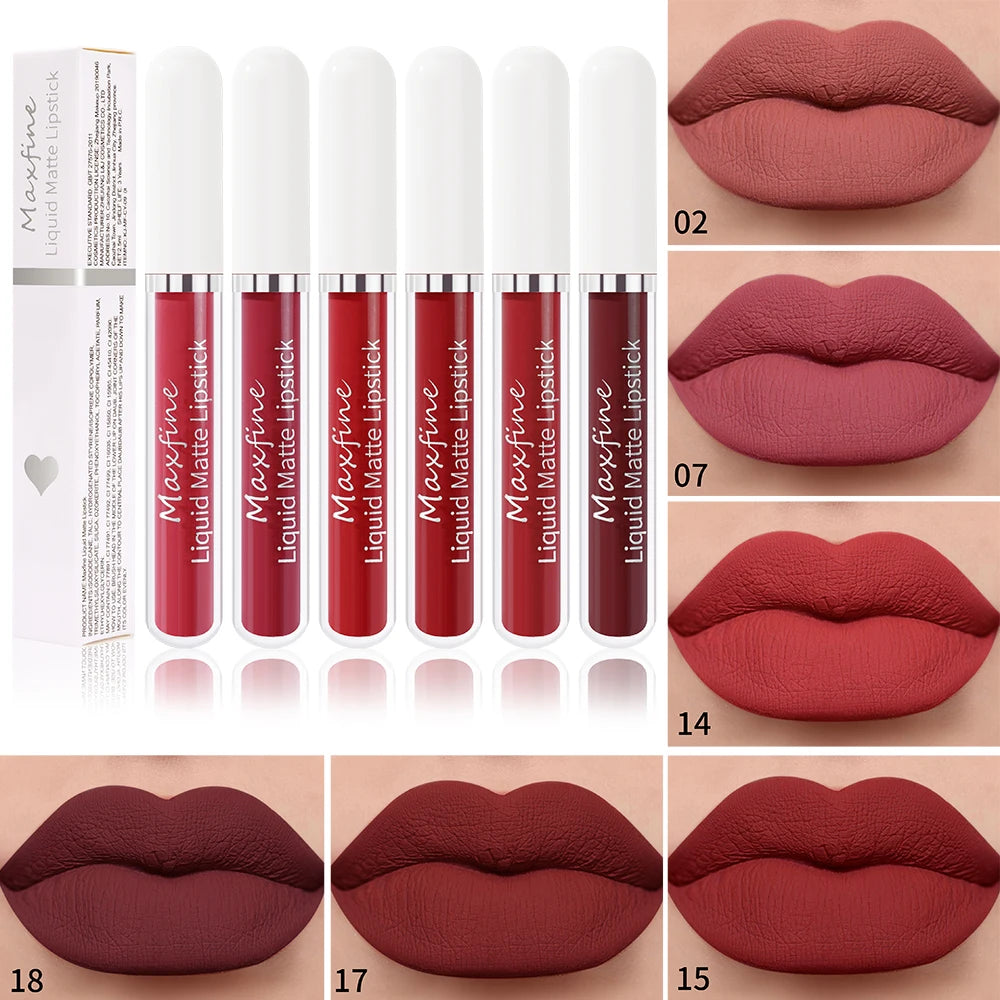 Matte Lipstick Long-Lasting Liquid Lipstick High Pigment Waterproof Velvet Lip Glaze Moisturizing Portable And Non Stick Cup