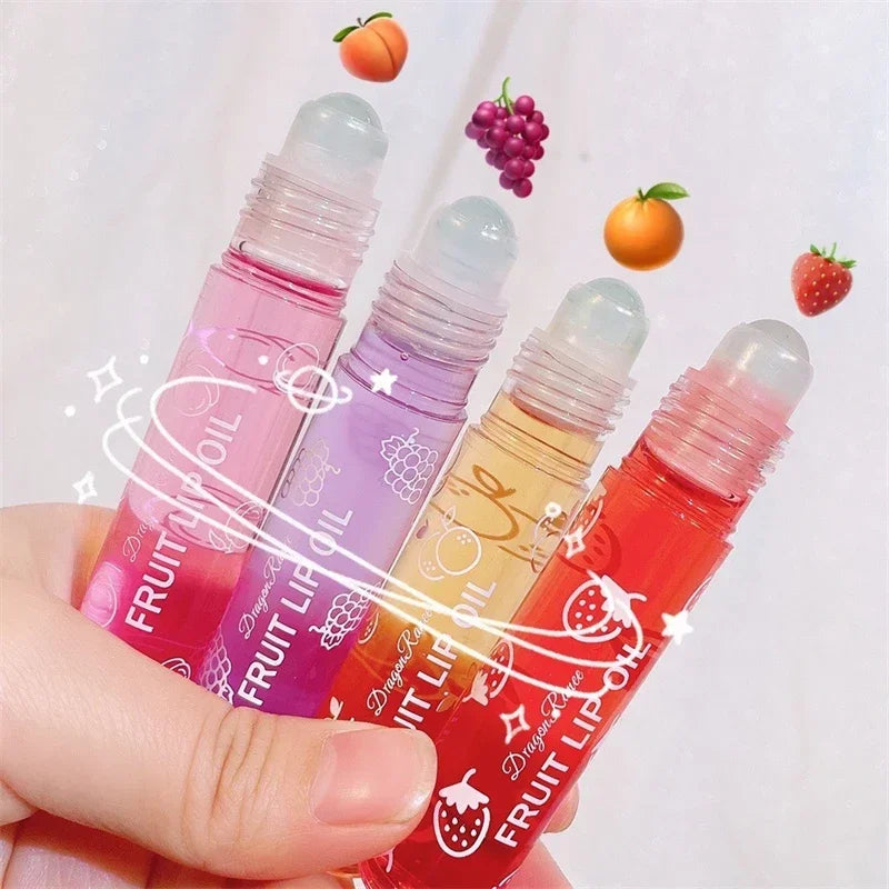 Fresh Fruit Roll-on Lip Balm Lip Makeup Primer Moisturizing Clear Transparent Lipoil Long Lasting Hydrating Lip Gloss Cosmetics