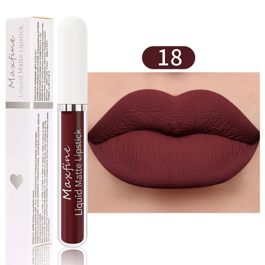 Matte Lipstick Long-Lasting Liquid Lipstick High Pigment Waterproof Velvet Lip Glaze Moisturizing Portable And Non Stick Cup