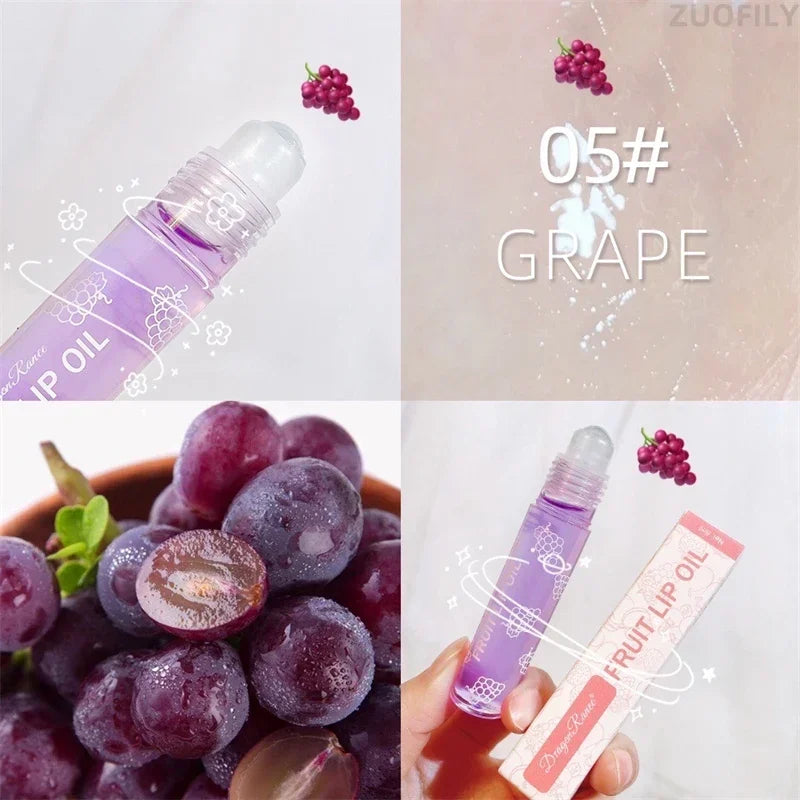 Fresh Fruit Roll-on Lip Balm Lip Makeup Primer Moisturizing Clear Transparent Lipoil Long Lasting Hydrating Lip Gloss Cosmetics