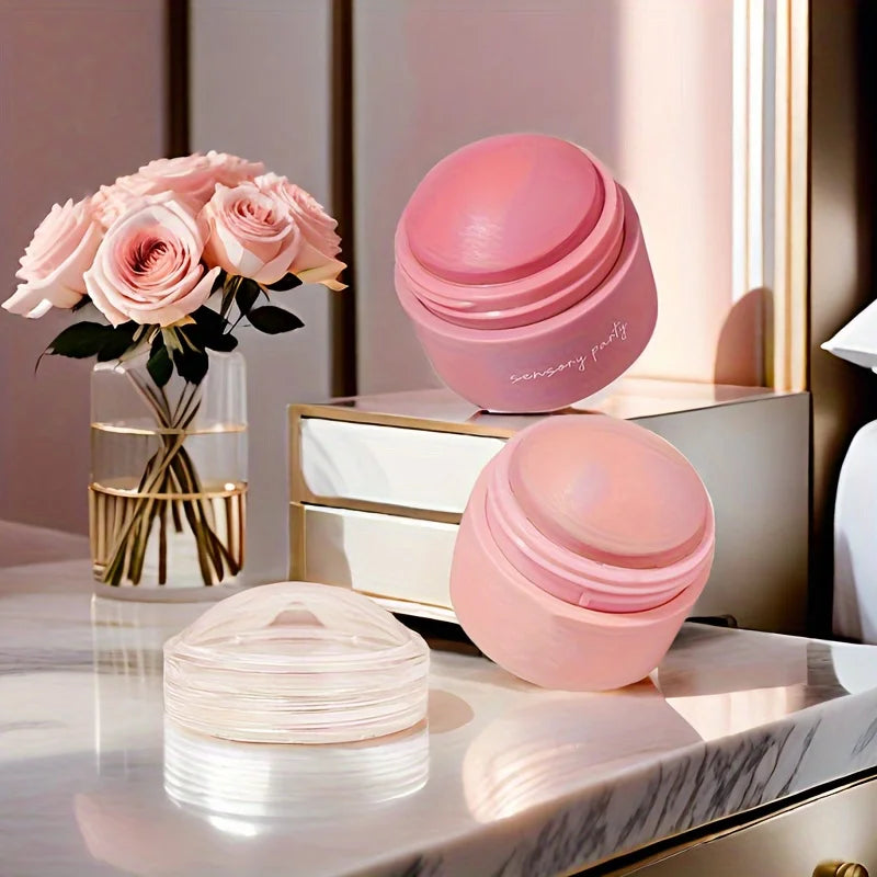 Cream blush ball,High-Pigment Formula,Semi-Matte & Powder Finish,Blendable Color blush Highlight stick for Eyes,Lips&Cheeks
