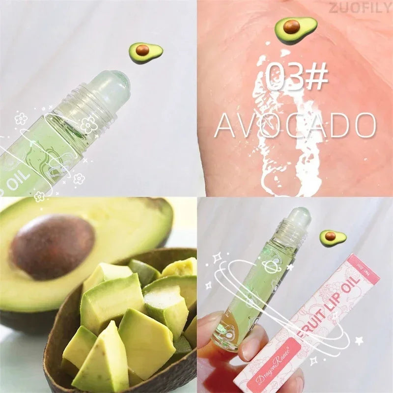 Fresh Fruit Roll-on Lip Balm Lip Makeup Primer Moisturizing Clear Transparent Lipoil Long Lasting Hydrating Lip Gloss Cosmetics