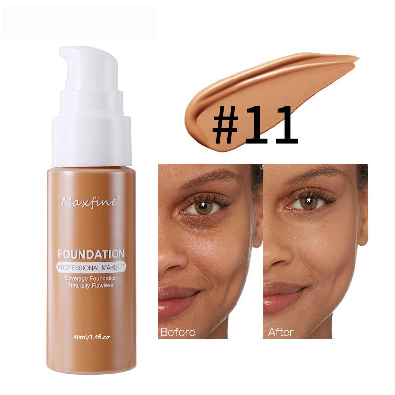 Liquid Foundation Long-lasting Waterproof Oil Control Moisture Long-lasting Concealer High Coverage Female Facial Cosmetics