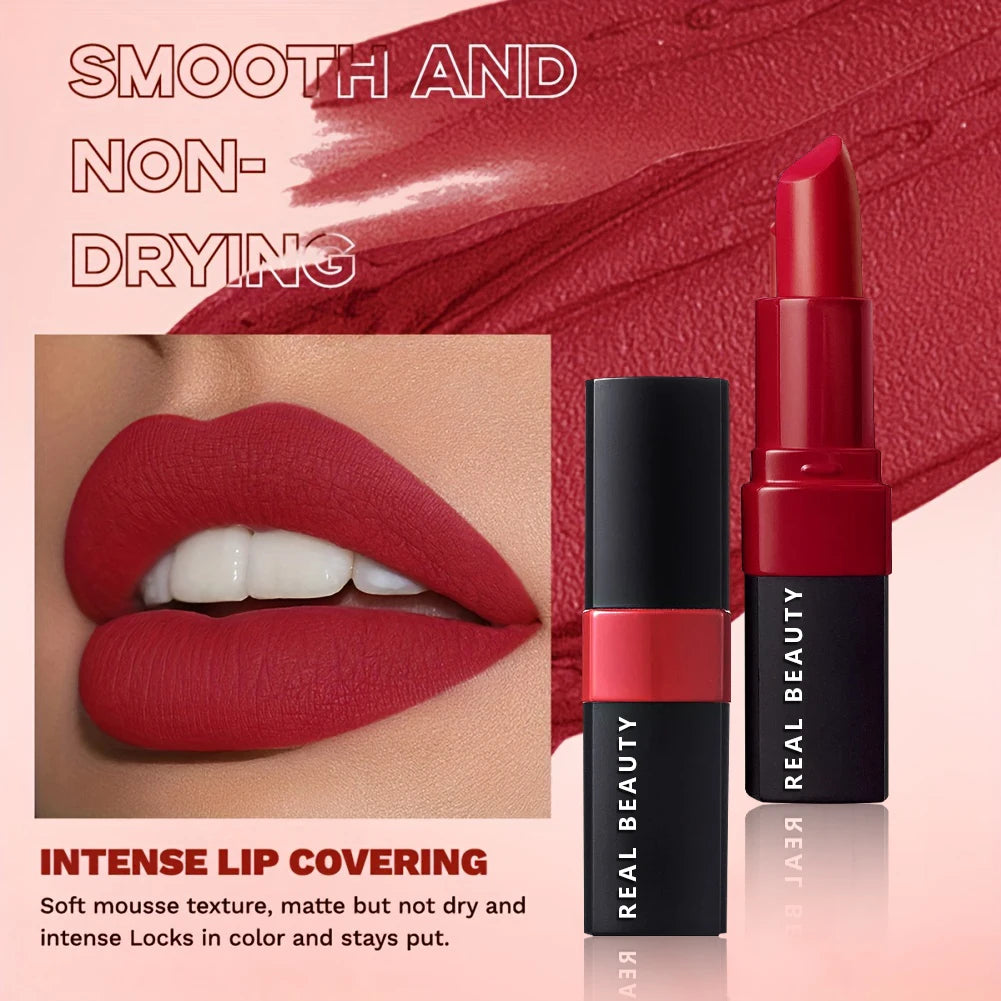 Matte Lipstick, Long Lasting Waterproof Highly Pigmented Lip Color, Creamy Formula For Soft, Nude Velvet Hydrating Lip Gloss