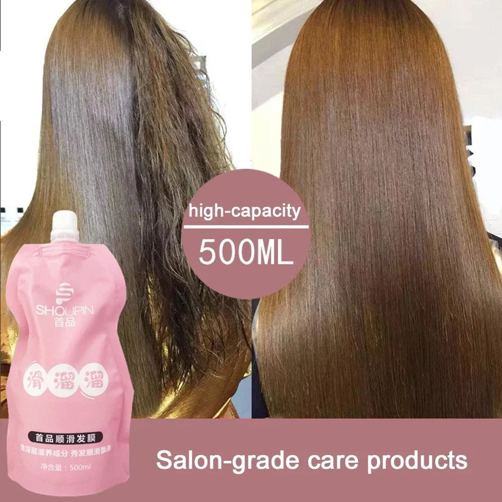 500ml Hair Repair Moisturizing Hair Mask Keratin Hydrating Brightening Hair Essence Hair Dry Short-tempered Repair Film HairCare