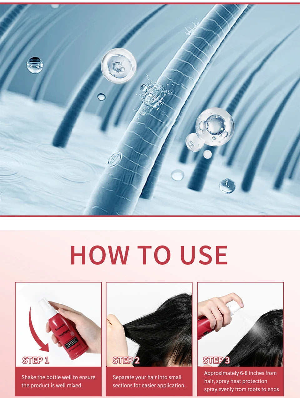New Heat Protectant Spray Thermal and UV Protection Serum for Damage Hair Moisturizing Treatment Repair Conditioner 100ml