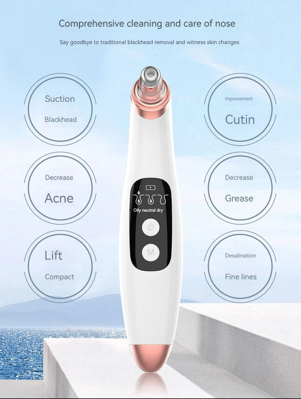 Electric Blackhead Remover Facial Cleanser Pore Cleanser Home Electric Beauty Meter Handheld Blackhead & Acne Remover