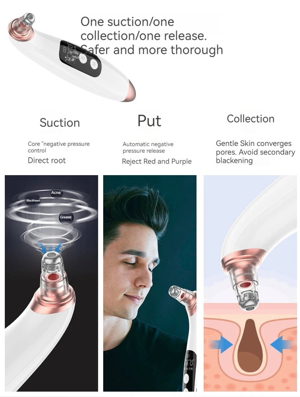 Electric Blackhead Remover Facial Cleanser Pore Cleanser Home Electric Beauty Meter Handheld Blackhead & Acne Remover