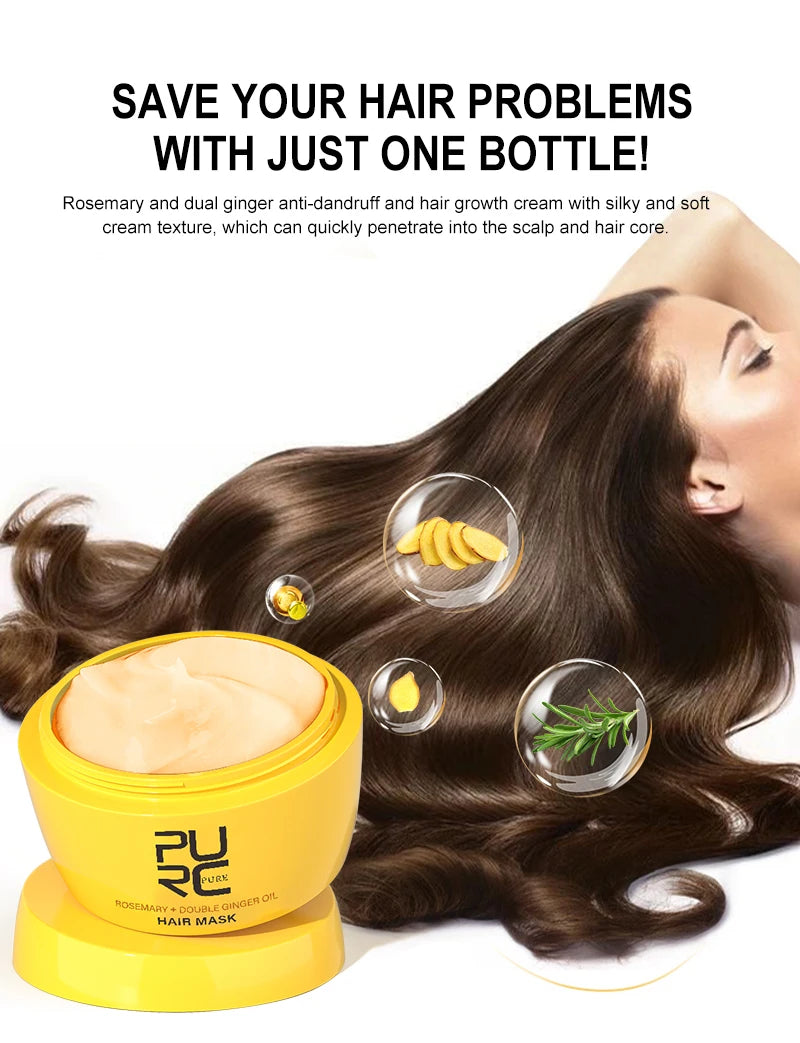 PURC Nourishing Hair Mask with Rosemary Oil & Ginger - Revitalize and Strengthen Your Hair