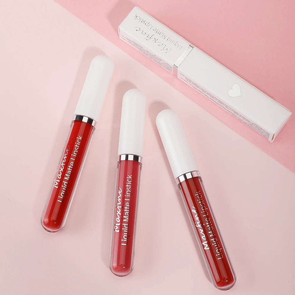 Matte Lipstick Long-Lasting Liquid Lipstick High Pigment Waterproof Velvet Lip Glaze Moisturizing Portable And Non Stick Cup