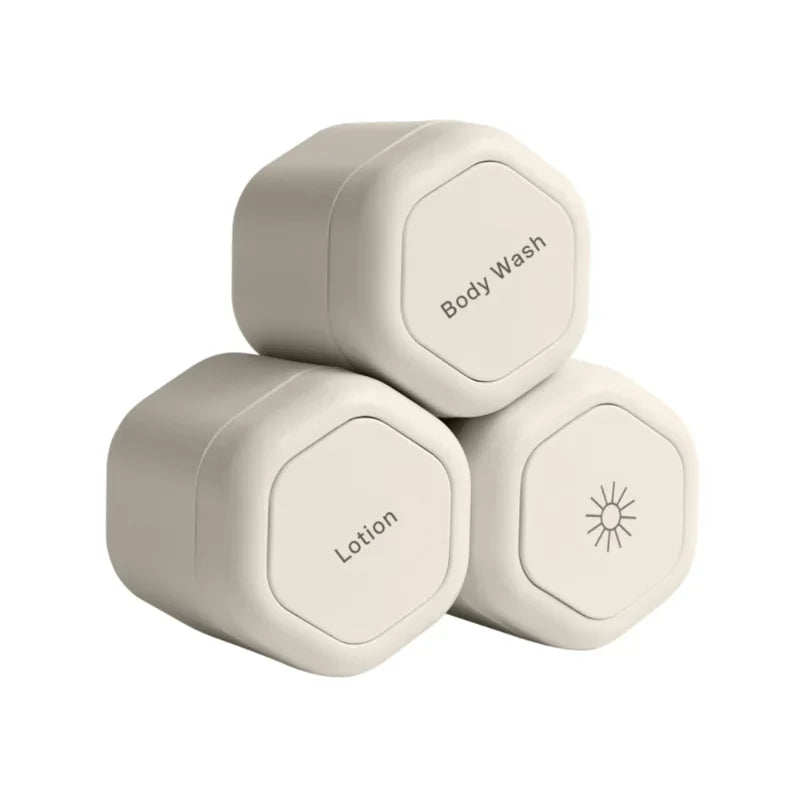 3 Pcs Travel Containers Haircare Set Magnetic Travel Capsules For Shampoo, Conditioner, Hair Styling Product Travel Tools