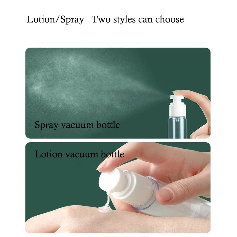 15-100ML Portable Vacuum Press Type Spray Bottle Refillable Makeup Cosmetics for Cream Gel Moisturizers Liquid Lotion Bottles