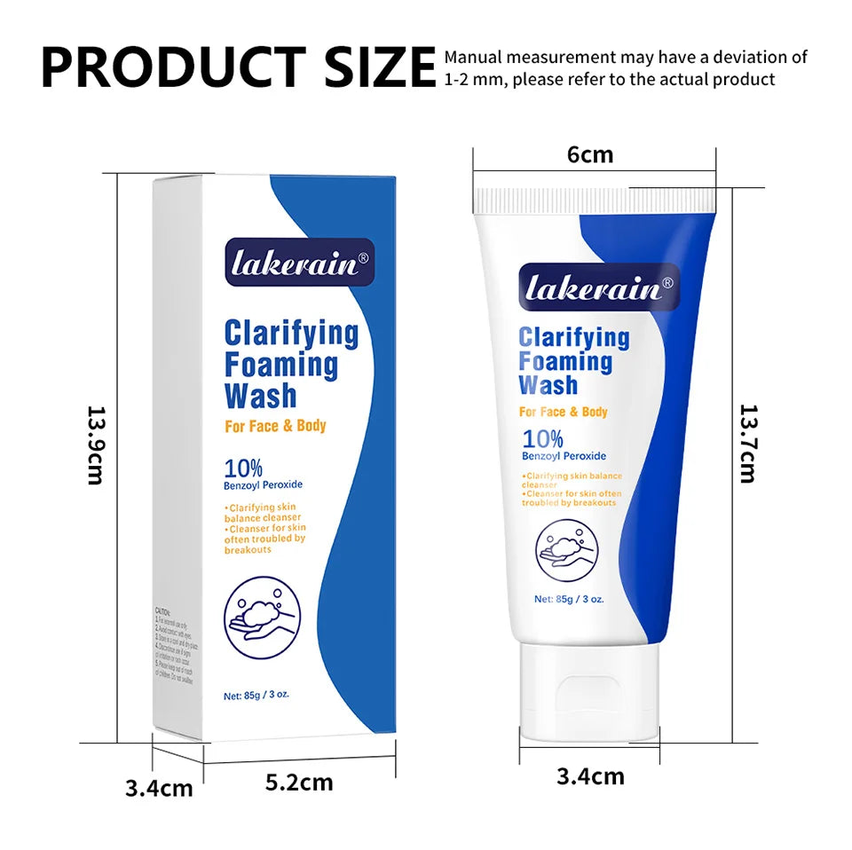 Acne Foaming Wash Deep Cleaning Unclogs Pores Prevents Breakouts for Face & Body Moisturizers Reduces Redness Skin Care
