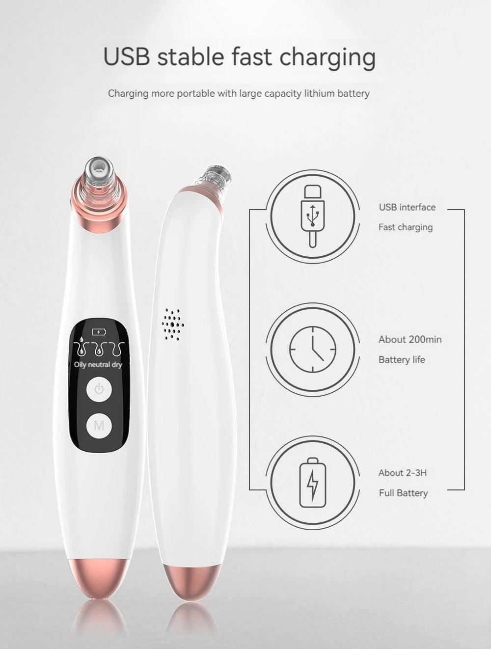Electric Blackhead Remover Facial Cleanser Pore Cleanser Home Electric Beauty Meter Handheld Blackhead & Acne Remover