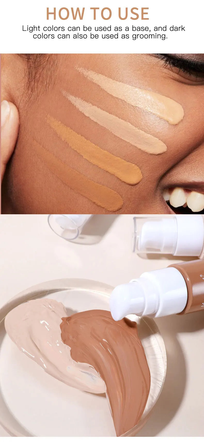 Liquid Foundation Long-lasting Waterproof Oil Control Moisture Long-lasting Concealer High Coverage Female Facial Cosmetics