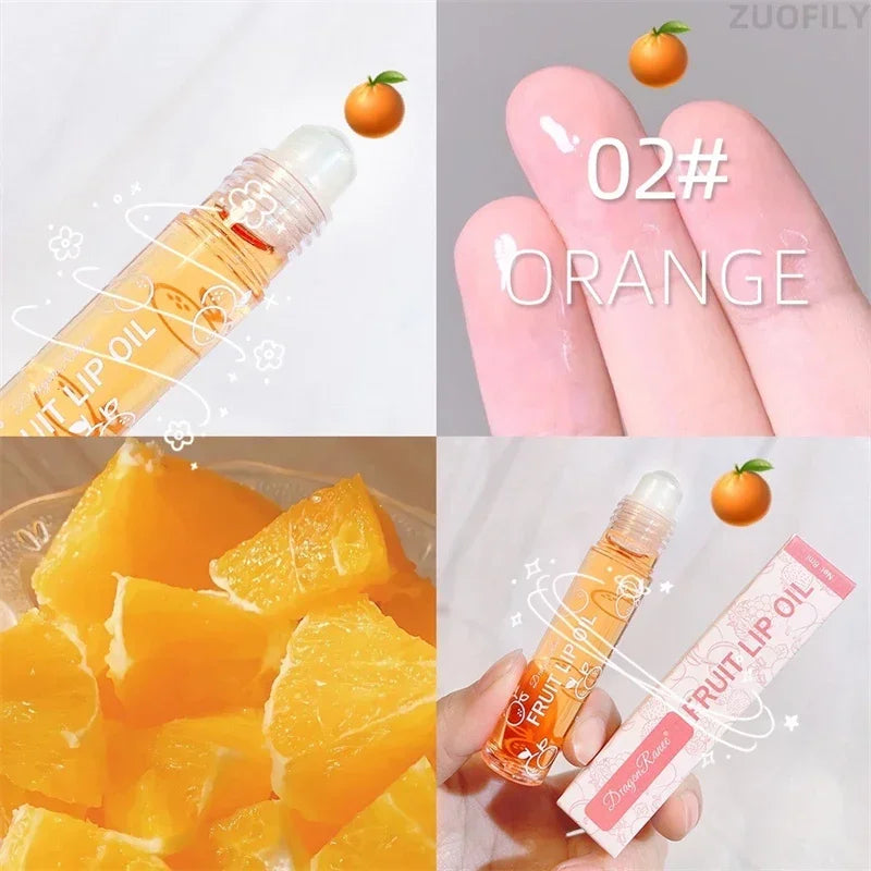 Fresh Fruit Roll-on Lip Balm Lip Makeup Primer Moisturizing Clear Transparent Lipoil Long Lasting Hydrating Lip Gloss Cosmetics