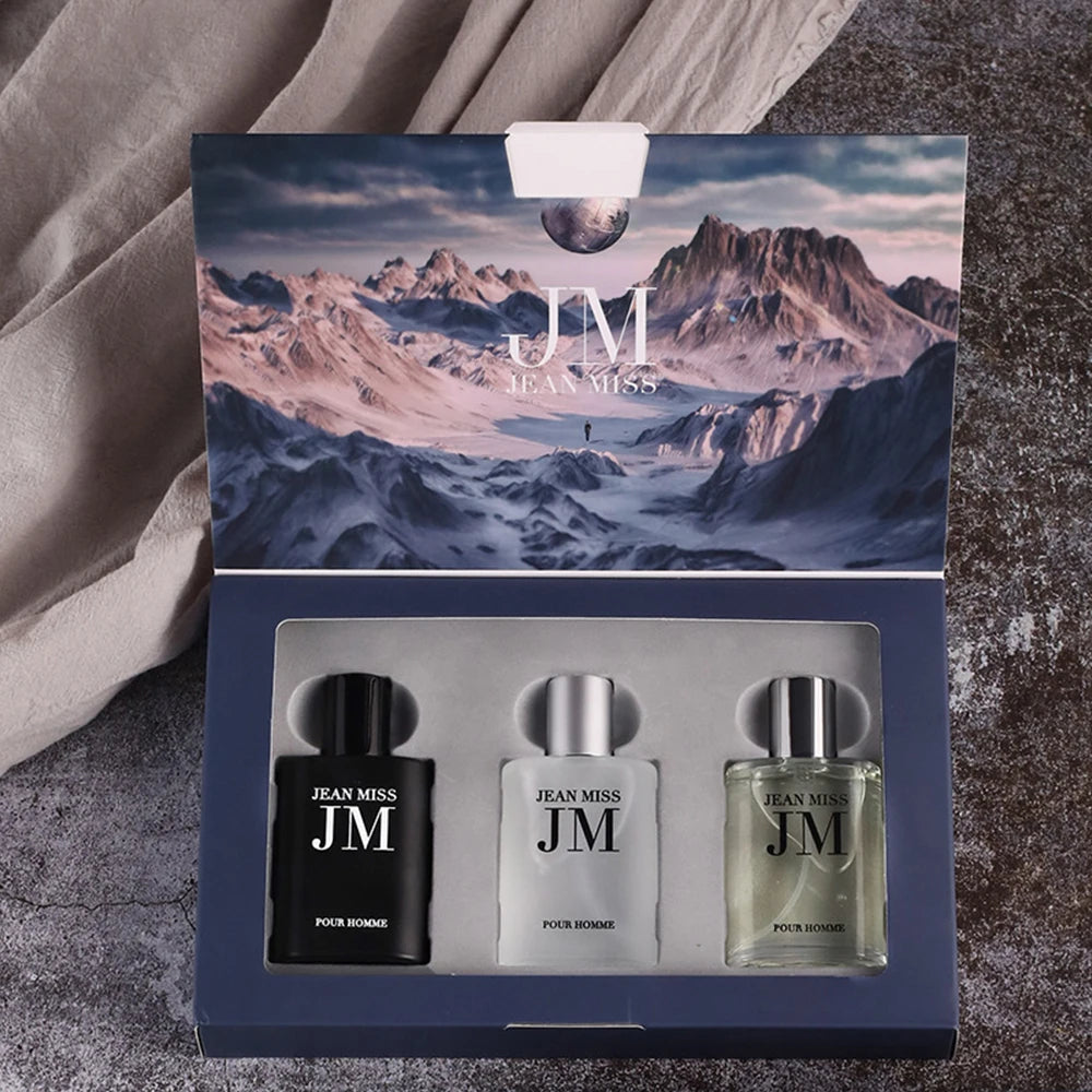 Long Lasting Woody Floral Perfume Gift Set for Men, Fascination Man Eau de Cologne Fragrance, Original, 90 ml, 3 Pieces