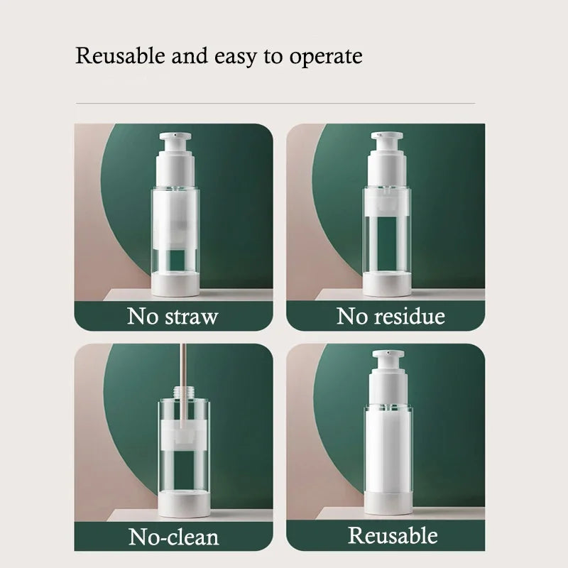 15-100ML Portable Vacuum Press Type Spray Bottle Refillable Makeup Cosmetics for Cream Gel Moisturizers Liquid Lotion Bottles