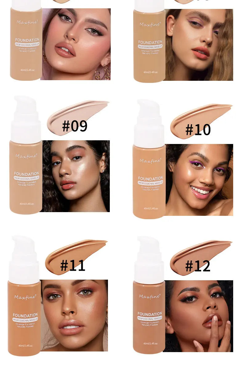 Liquid Foundation Long-lasting Waterproof Oil Control Moisture Long-lasting Concealer High Coverage Female Facial Cosmetics