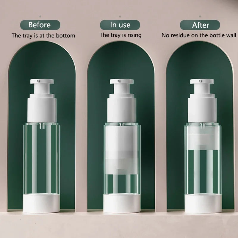 15-100ML Portable Vacuum Press Type Spray Bottle Refillable Makeup Cosmetics for Cream Gel Moisturizers Liquid Lotion Bottles