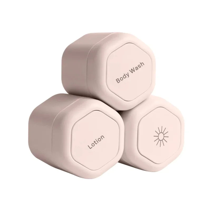 3 Pcs Travel Containers Haircare Set Magnetic Travel Capsules For Shampoo, Conditioner, Hair Styling Product Travel Tools